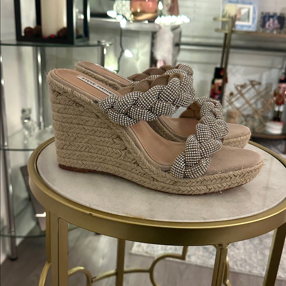 Steve Madden Sparkle Uzo Espadrille Wedge - Picture 3 of 6